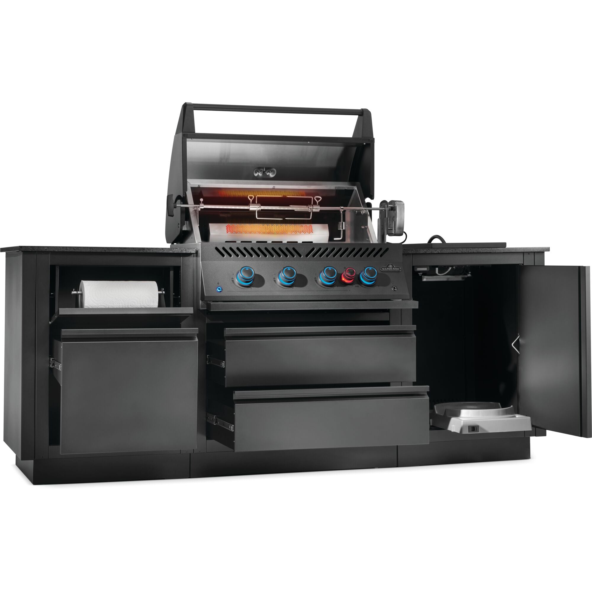 Napoleon OASIS 300 Outdoor Kitchen with Built-In 700 Series 32 Grill, Matte Black