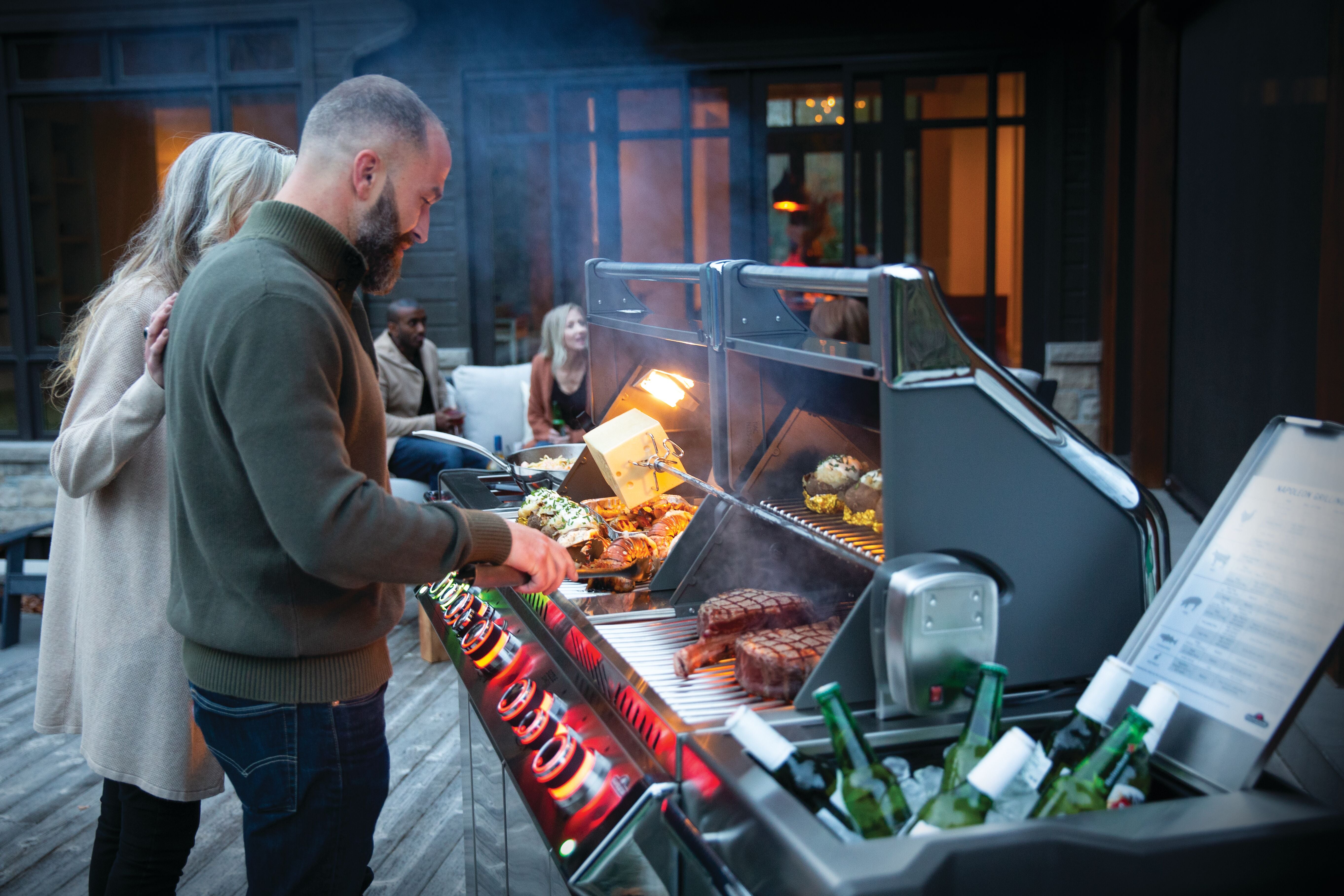 Napoleon Prestige PRO 825 Freestanding Gas Grill with Power Side Burner and Dual Infrared Burners, Natural Gas