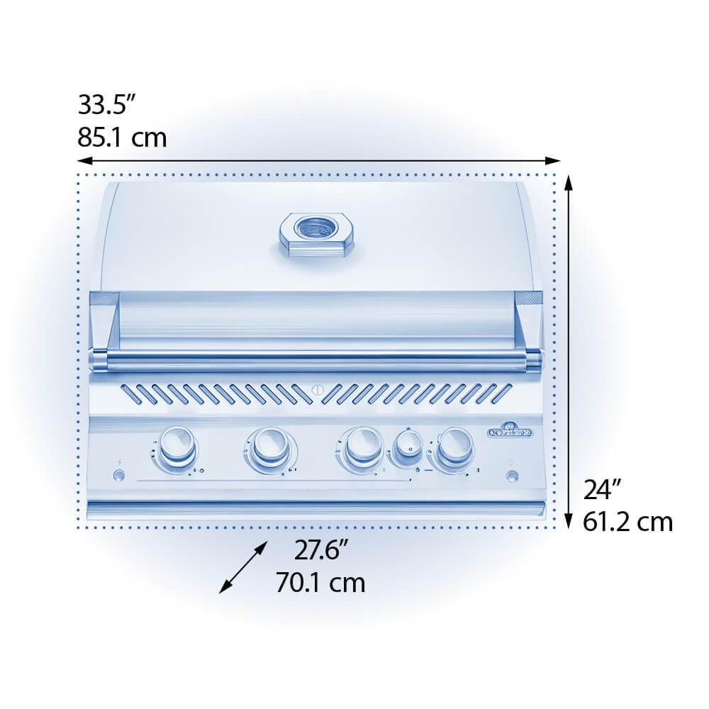 Napoleon Built-In 700 Series 32-Inch Gas Grill with Infrared Rear Burner, Matte Black, Propane