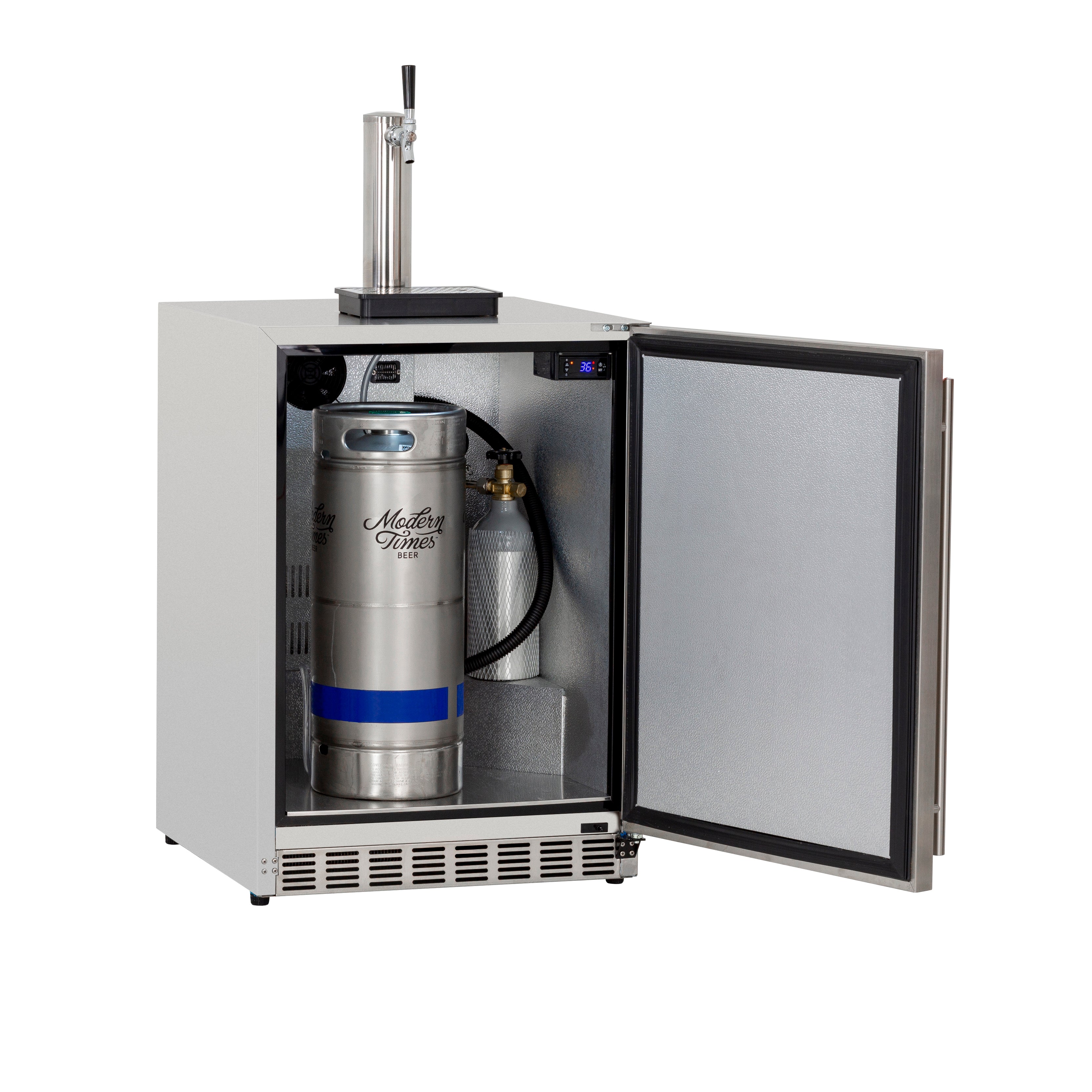 24″ 6.6 Cu. Deluxe Outdoor Rated Kegerator – No Tap