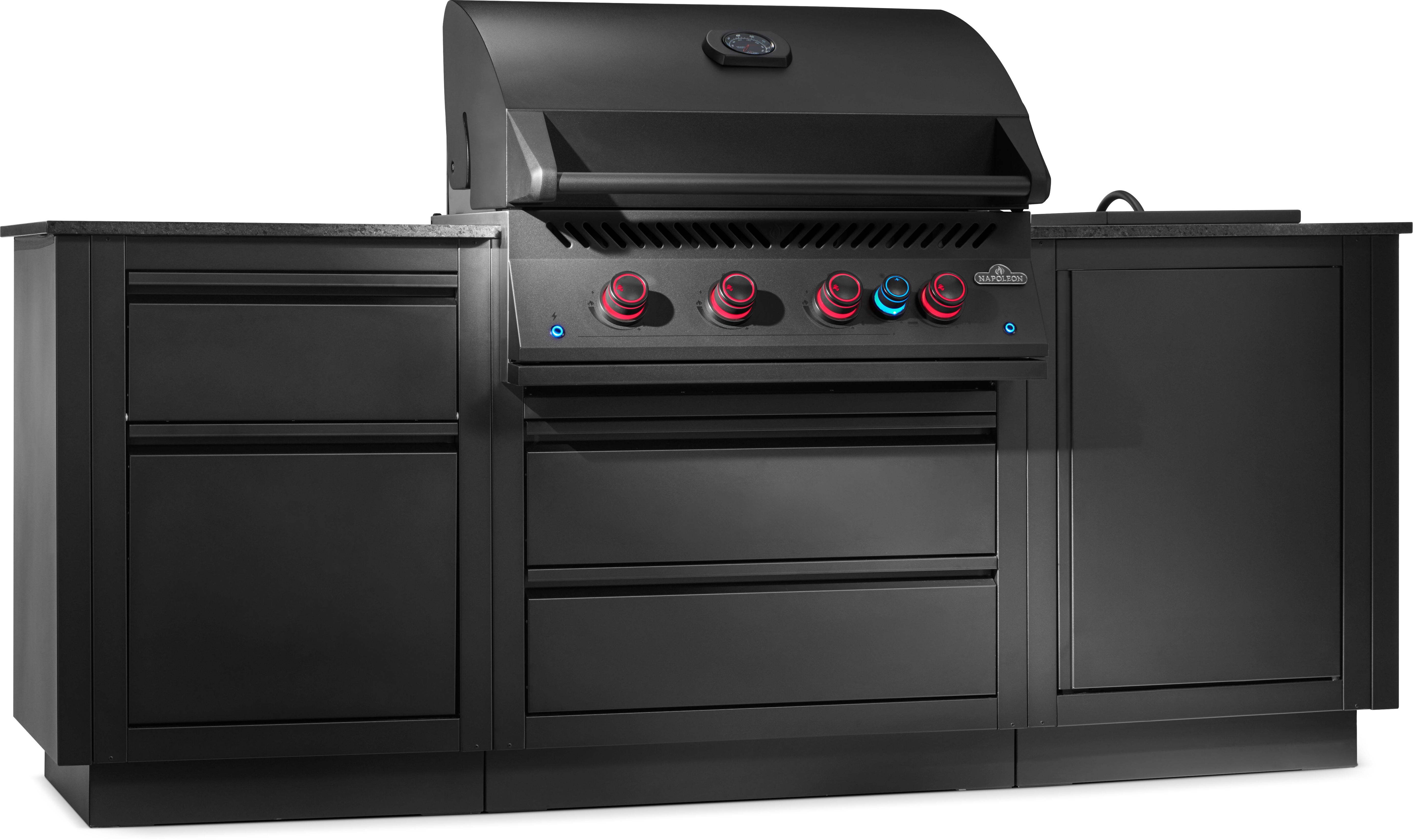 Napoleon OASIS 300 Outdoor Kitchen with Built-In 700 Series 32 Grill, Matte Black, Propane
