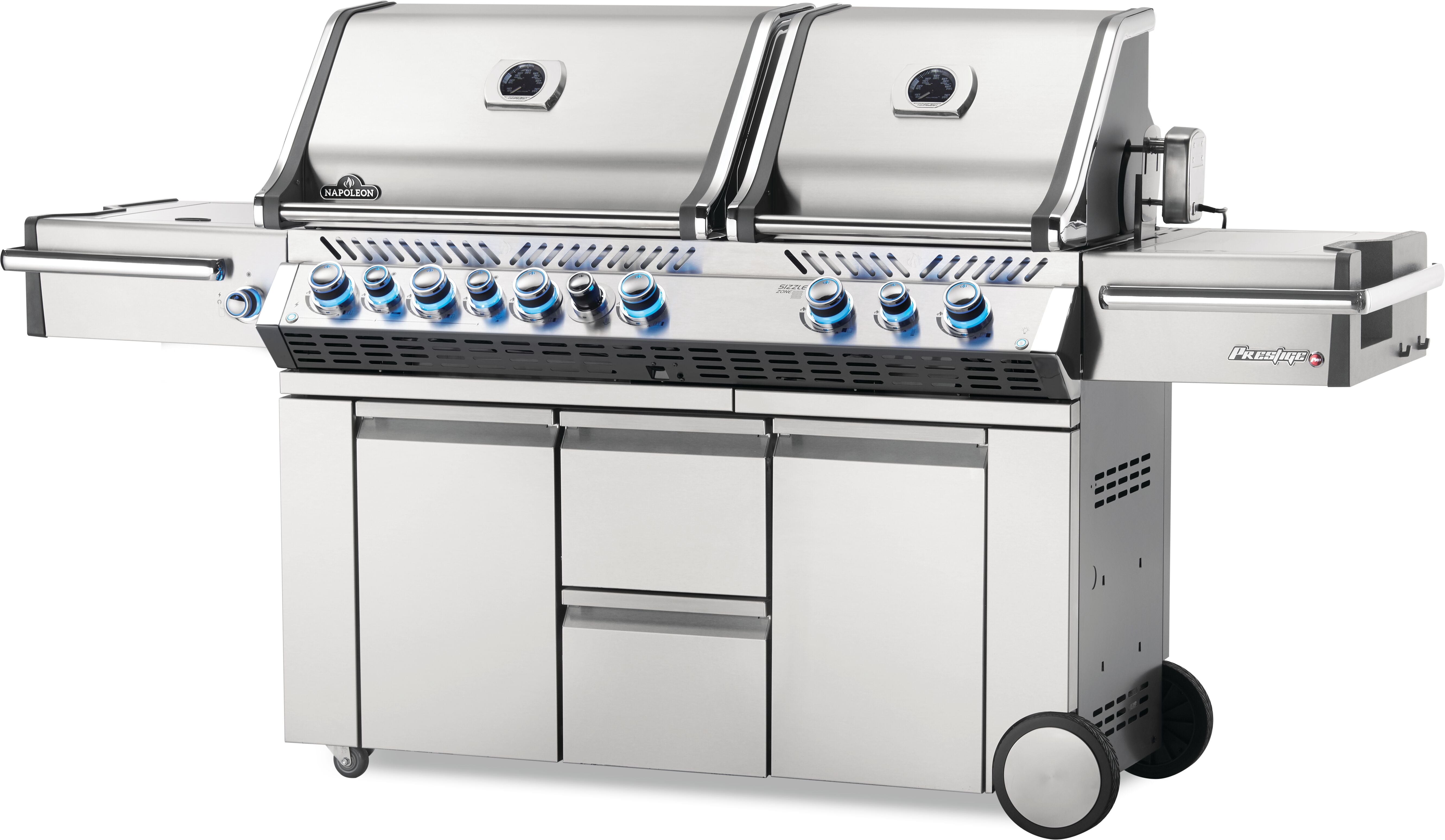 Napoleon Prestige PRO 825 Freestanding Gas Grill with Power Side Burner and Dual Infrared Burners, Natural Gas